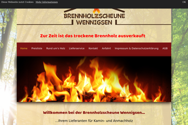 brennholzscheune-wennigsen.de - Brennholzhandel Ronnenberg
