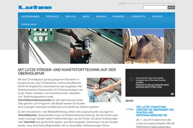 lutze-conveying.com - Förderbänder Hersteller Einbeck