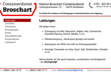 broschart-containerdienst.de - Tiefbauunternehmen Schiffweiler