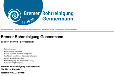 bremer-rohrreinigung.de - Wasserinstallateur Bremen-Findorff