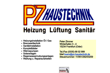 pz-haustechnik.de - Heizungsbauer Frankfurt (Oder)