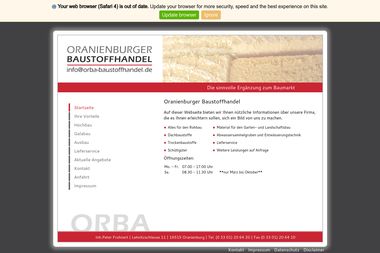 orba-baustoffhandel.de - Baustoffe Oranienburg