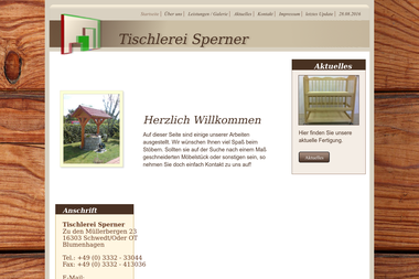 tischlerei-sperner.de - Tischler Schwedt/Oder-Blumenhagen