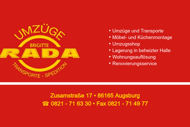 umzug-rada.de - Umzugsunternehmen Augsburg-Lechhausen