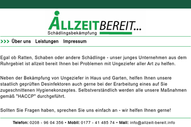 allzeit-bereit.info - Kammerjäger Oberhausen
