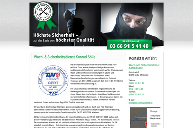 wachdienst-soelle.de - Sicherheitsfirma Serba / Ot Klengel