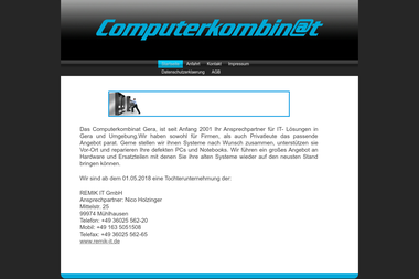 computerkombinat-gera.de - Computerservice Gera-Innenstadt
