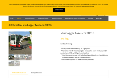 schmidt-mietservice.de/vermietung-mieten/minibagger-takeuchi-tb016 - Baumaschinenverleih Overath