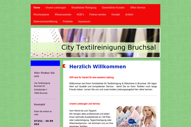 city-textilreinigung-bruchsal.de - Handwerker Bruchsal