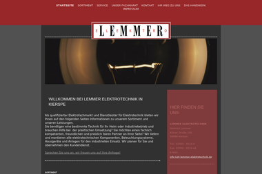 lemmer-elektrotechnik.de - Elektriker Kierspe