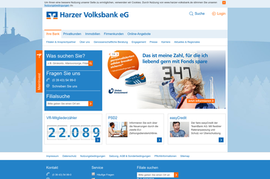 harzer-volksbank.de - Finanzdienstleister Thale