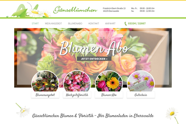 gaensebluemchen-floristik.de - Blumengeschäft Eberswalde