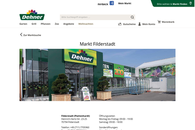 dehner.de/markt/filderstadt-plattenhardt - Blumengeschäft Filderstadt