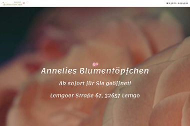 annelies-blumentoepfchen.de - Blumengeschäft Lemgo