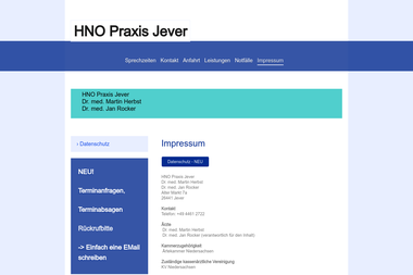 hno-praxis-jever.de/impressum - Dermatologie Jever