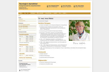 neurologie-sprockhoevel.de/praxis/dr-med-irena-welnic.php - Dermatologie Sprockhövel