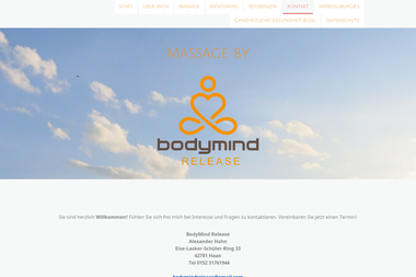 bodymind-release.de/kontakt - Masseur Haan