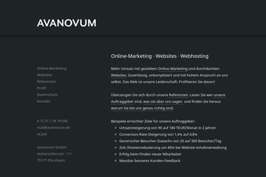 avanovum.de - Online Marketing Manager Pforzheim