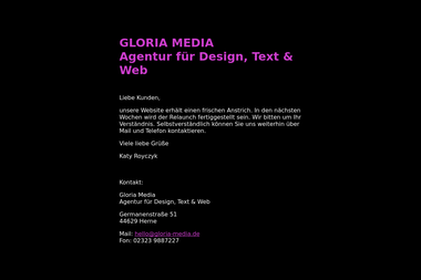 agentur-gloria.de - PR Agentur Herne