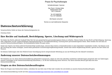 praxis-dette.de - Psychotherapeut Chemnitz