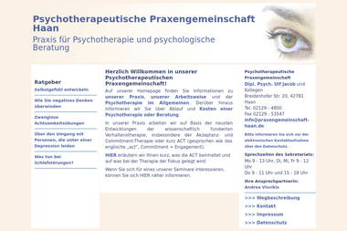 praxengemeinschaft-haan.de - Psychotherapeut Haan