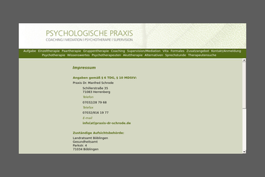 praxis-dr-schrode.de/imprint.html - Psychotherapeut Herrenberg