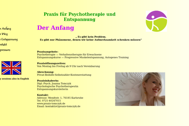praxis-tomczyk.de - Psychotherapeut Karlsruhe