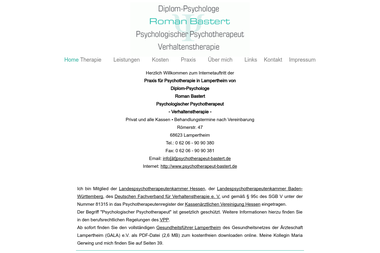 psychotherapeut-bastert.de/la_home.html - Psychotherapeut Lampertheim