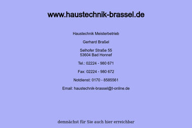 haustechnik-brassel.de - Wasserinstallateur Bad Honnef