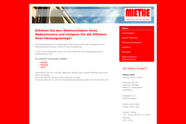 miethe-gmbh.de - Wasserinstallateur Emsdetten