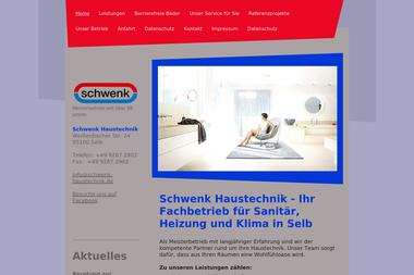 schwenk-haustechnik.de - Wasserinstallateur Selb