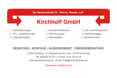 kirchhoff-gmbh.de - Wasserinstallateur Versmold