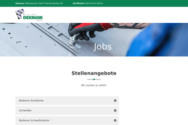 metallbau-diekmann.de/jobs.html - Schweißer Vechta