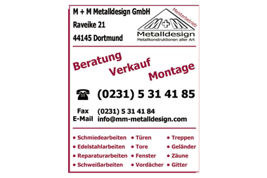 mm-metalldesign.com - Stahlbau Dortmund