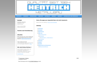 metallbau-hentrich.de/impressum - Stahlbau Frechen