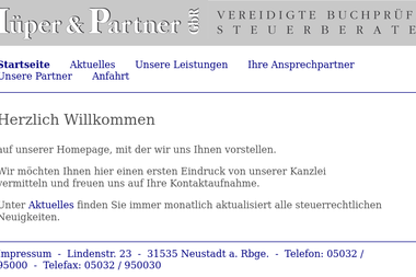 hueper-partner.de - Steuerberater Neustadt Am Rübenberge