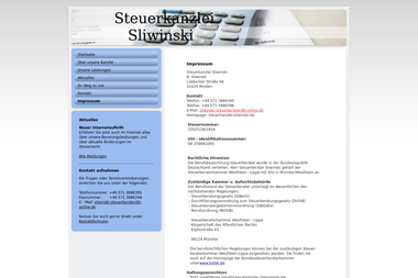 steuerkanzlei-sliwinski.de/impressum - Steuerberater Porta Westfalica