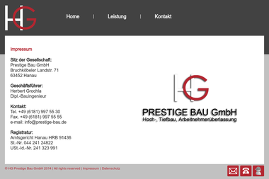 prestige-bau.de/imprint.php - Straßenbauunternehmen Hanau