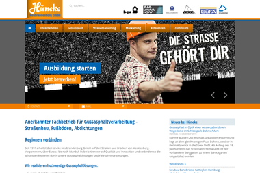hueneke-nb.de - Straßenbauunternehmen Neubrandenburg