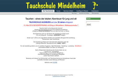 tauchschule-mindelheim.de - Tauchschule Mindelheim