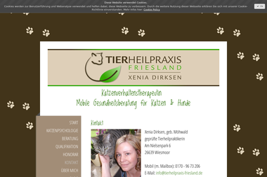 tierheilpraxis-friesland.de/kontakt - Tiermedizin Schortens
