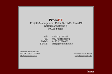 prompt-net.de/impressum.html - Unternehmensberatung Seelze