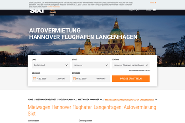 sixt.de/mietwagen/deutschland/hannover/hannover-flughafen-langenhagen - Autotransport Langenhagen