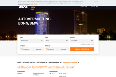 sixt.de/mietwagen/deutschland/bonn/bonn-bmw-niederlassung - Autoverleih Bonn