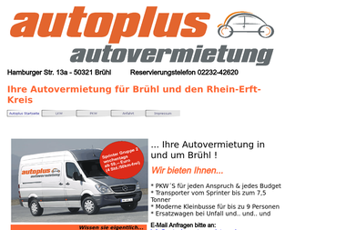 autoplus-autovermietung.de - Autoverleih Brühl