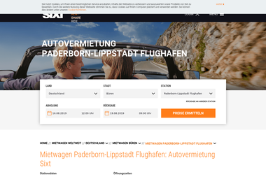 sixt.de/mietwagen/deutschland/bueren/paderborn-flughafen - Autoverleih Büren