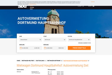 sixt.de/mietwagen/deutschland/dortmund/dortmund-hbf-amws - Autoverleih Dortmund