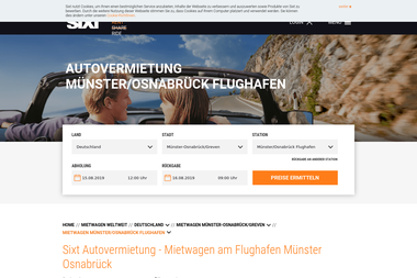 sixt.de/mietwagen/deutschland/muenster-osnabrueck-greven/muenster-osnabrueck-flughafen - Autoverleih Greven