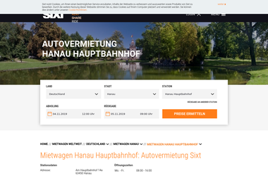 sixt.de/mietwagen/deutschland/hanau/hanau-hbf-amws - Autoverleih Hanau