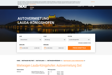 sixt.de/mietwagen/deutschland/wuerzburg/lauda-koenigshofen - Autoverleih Lauda-Königshofen